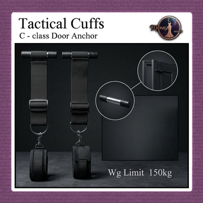 Pekalongan Midnight Tactical Cuffs - Door Anchor System - C class restraint - Aksesoris BDSM Pintu