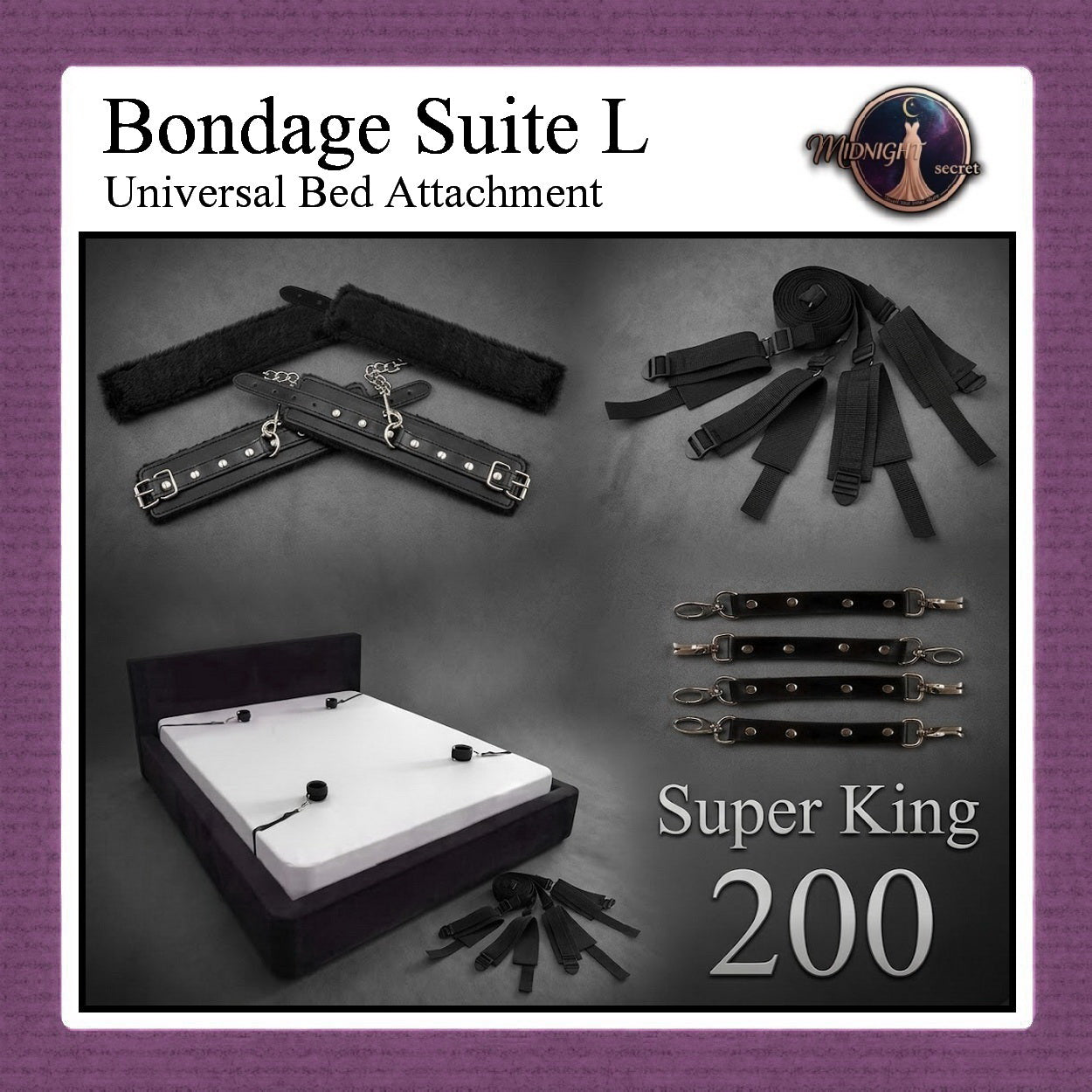 Pekalongan Midnight Bondage Suit - Universal Bed Attachment - Ranjang L - Aksesoris BDSM