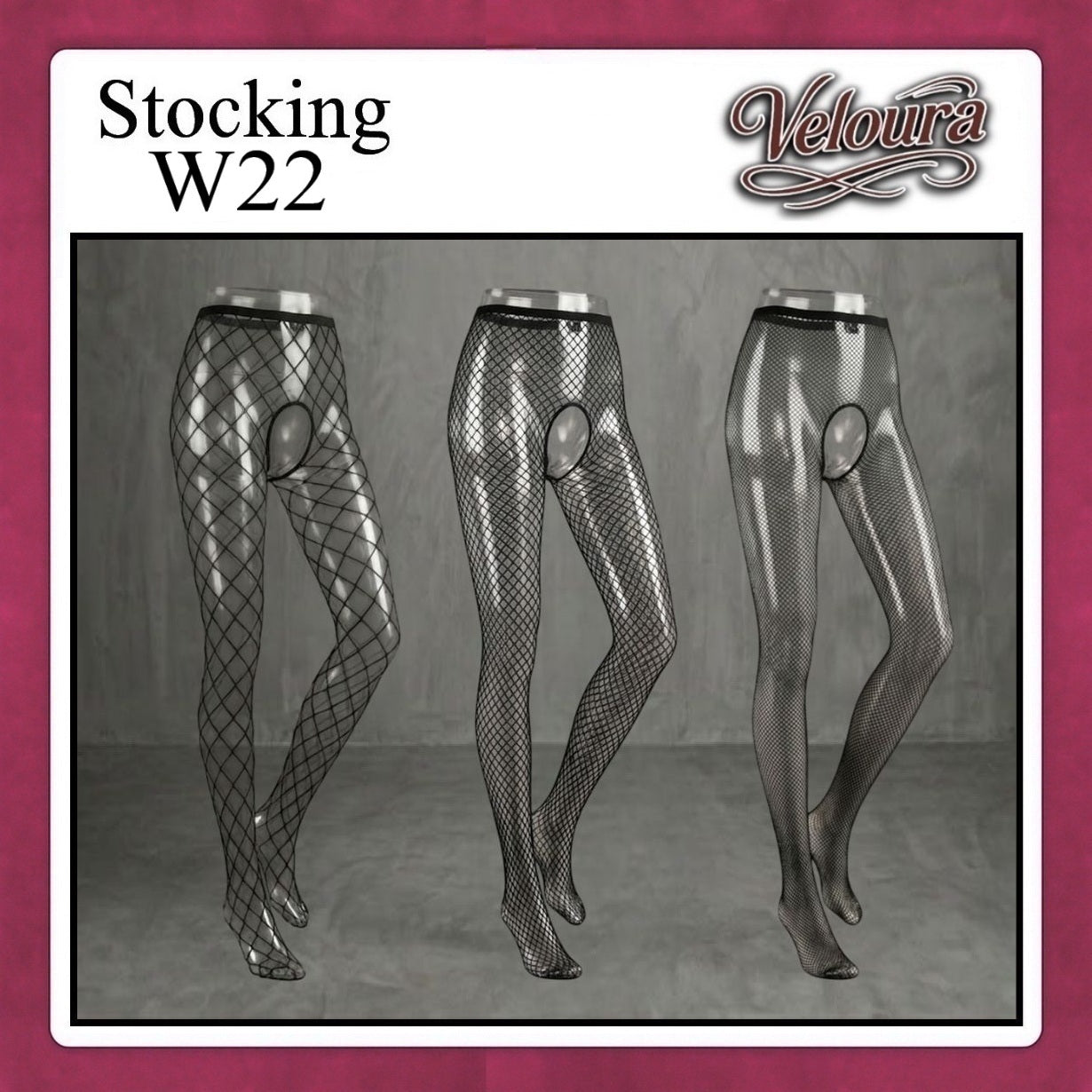 Pekalongan Veloura Stocking Sexy Tinggi Pinggang Lingerie Fish Net - W22
