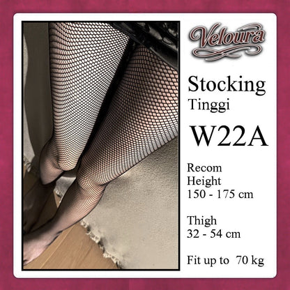 Pekalongan Veloura Stocking Sexy Tinggi Pinggang Lingerie Fish Net - W22