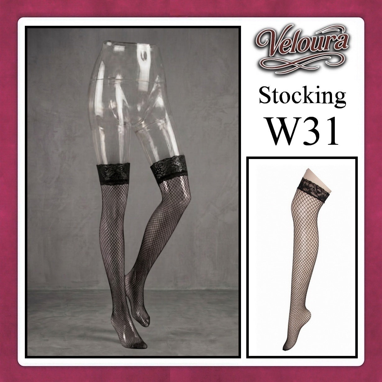 Pekalongan Veloura Stocking Sexy model Jala Renda Flower / Fish Net - W31