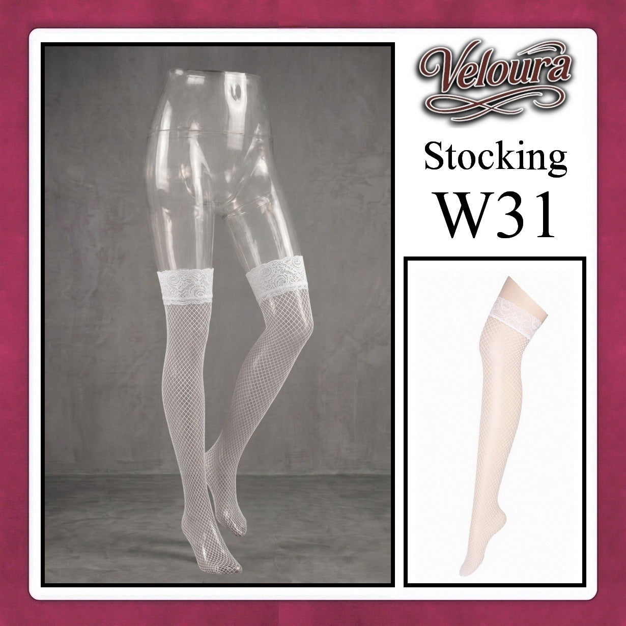Pekalongan Veloura Stocking Sexy model Jala Renda Flower / Fish Net - W31