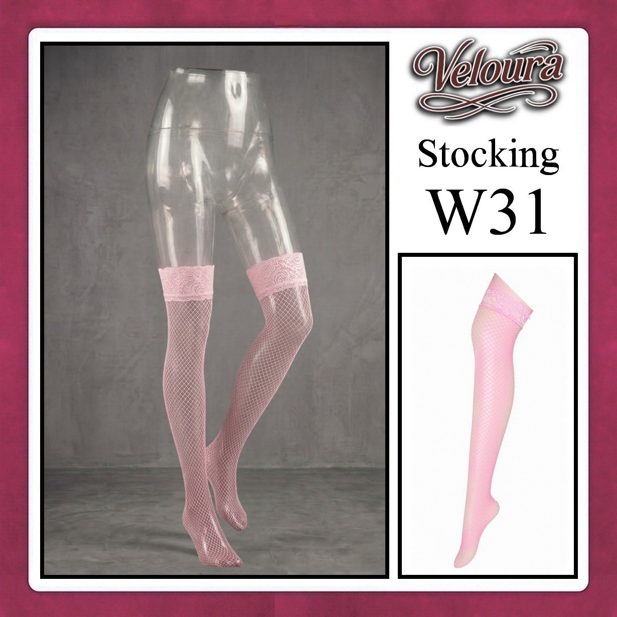 Pekalongan Veloura Stocking Sexy model Jala Renda Flower / Fish Net - W31