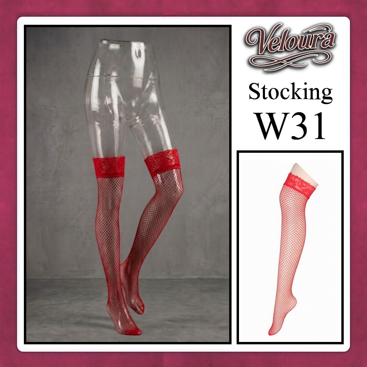 Pekalongan Veloura Stocking Sexy model Jala Renda Flower / Fish Net - W31