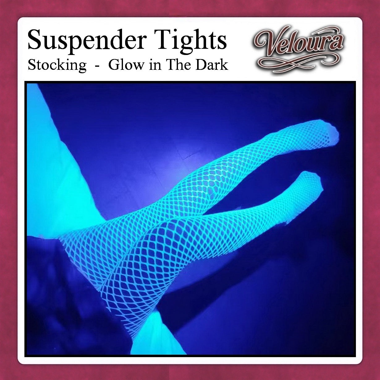 Pekalongan Veloura Stocking Sexy Tinggi Glow in the Dark Lingerie - GITD W60