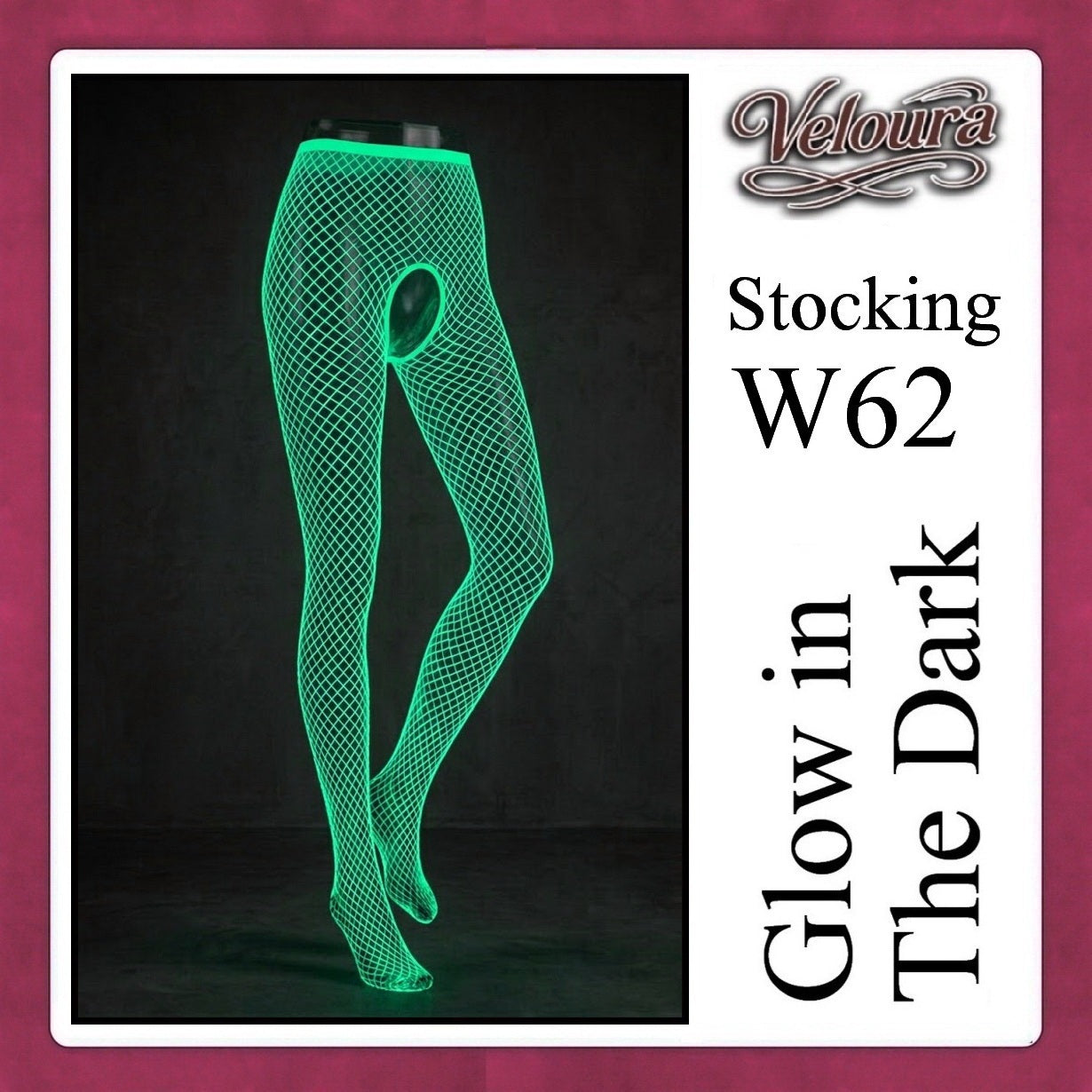 Pekalongan Veloura Stocking Sexy Tinggi Glow in the Dark Lingerie - GITD W60