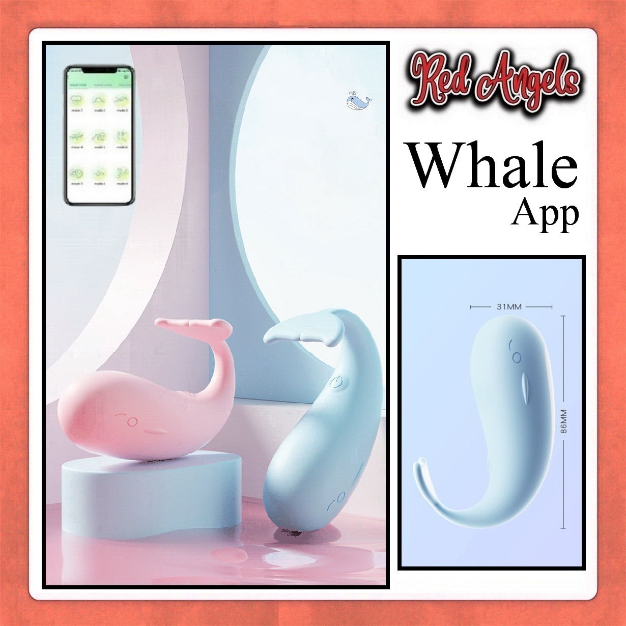 Pekalongan Red Angels Vibrator Whale APP Charge Blue And Pink