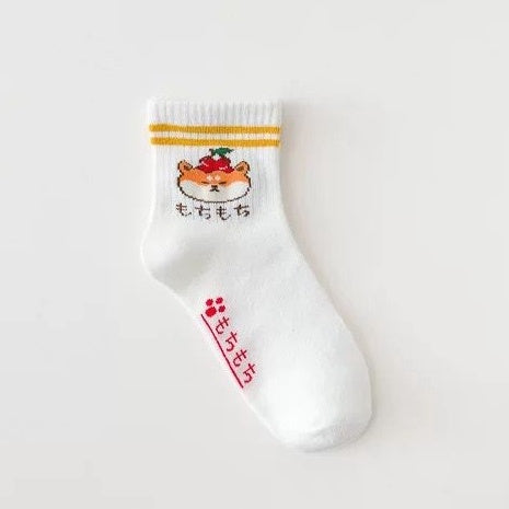 Kaos Kaki Puppy Japanese Style Kaos Kaki Lucu Gemesh Kaos Kaki Putih Panjang Berkualitas Cute Puppy Women Socks Kaos Kaki Lembut Simple High Quality Colorful Sock Korean Style
