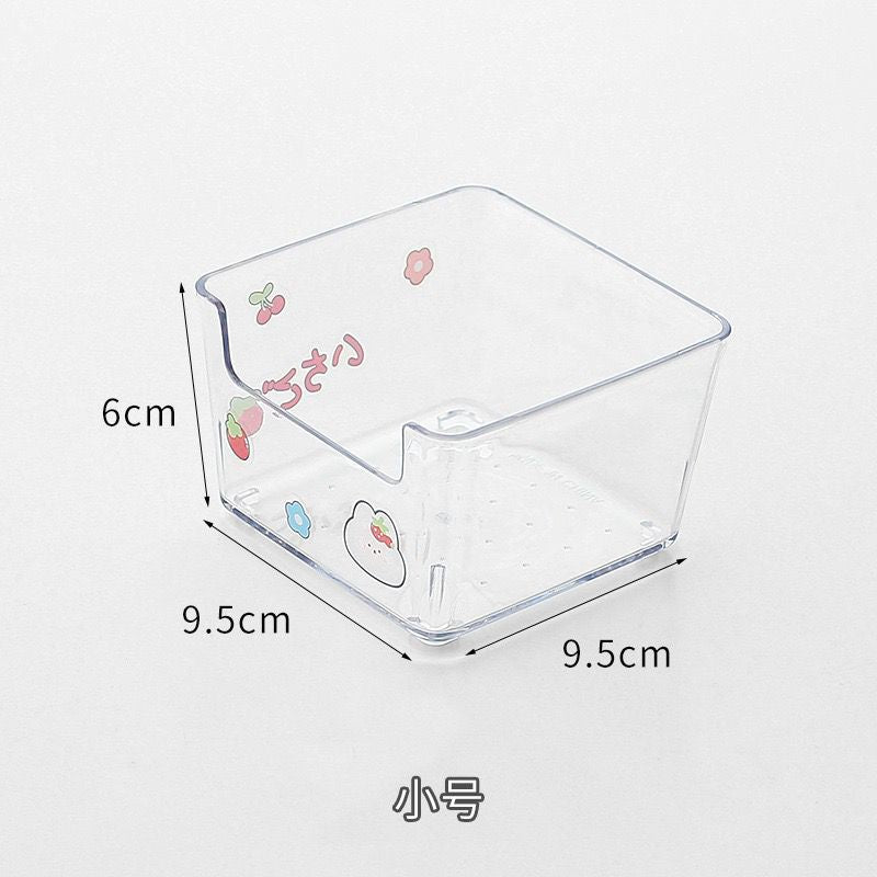 Rak Penyimpanan Barang Transparan Clear Drawer Aesthetic Stationary Kit Room Decoration Tempat Simpan Barang Bening Organizer