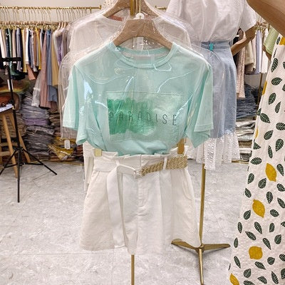 Kaos Oversize Paradise Atasan Korea Lucu Unik T-shirt Berkualitas Korean Style