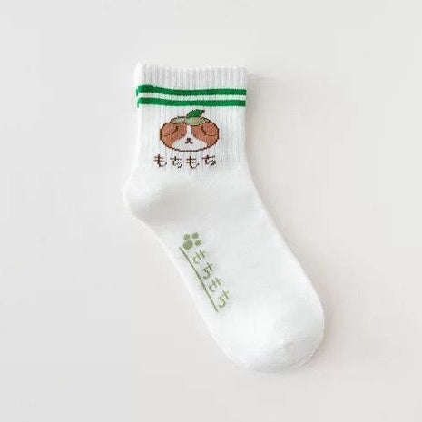 Kaos Kaki Puppy Japanese Style Kaos Kaki Lucu Gemesh Kaos Kaki Putih Panjang Berkualitas Cute Puppy Women Socks Kaos Kaki Lembut Simple High Quality Colorful Sock Korean Style
