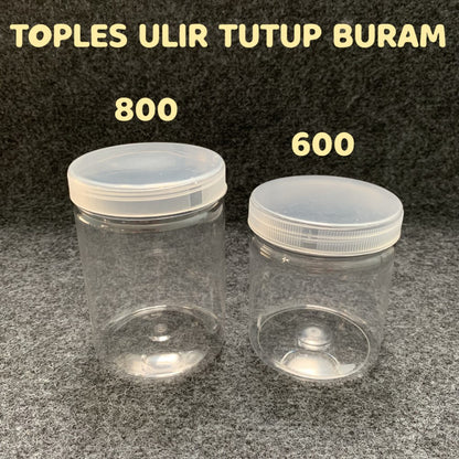 Pekanbaru Toples Plastik Tutup Ulir Buram Berbagai Ukuran (Instan Only)
