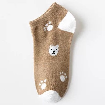 Kaos Kaki Beruang Coklat Cute Women Socks Import Kaos Kaki Berkualitas Brown Bear Kaos Kaki Lucu Korean Style
