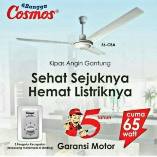 Pekanbaru Kipas Angin Gantung / Ceiling Fan ( Baling Besi) Cosmos 56 Cba