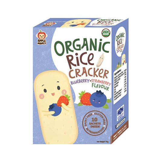 Pekanbaru Apple Monkey Rice Cracker Blueberry & Strawberry 30 Gr