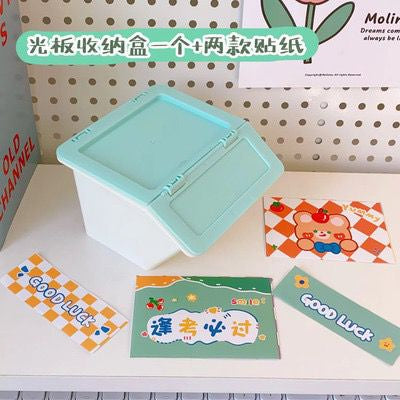 Tempat Penyimpanan Colorful Box Mini Aesthetic Serbaguna Tape Accessories Dengan Tutup Flip Lipat Stuff Organizer Stackable Stationary Kit