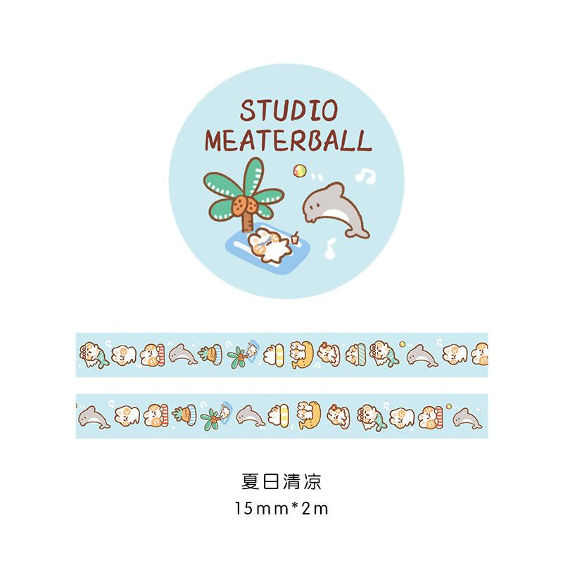 Stiker Roll Motif Cartoon Unik Lucu Roll Tape Scrapbook DIY Stationary Sticker Kit Book Journal Decoration Selotip Washi Tape Kartun Jepang Dekorasi DIY