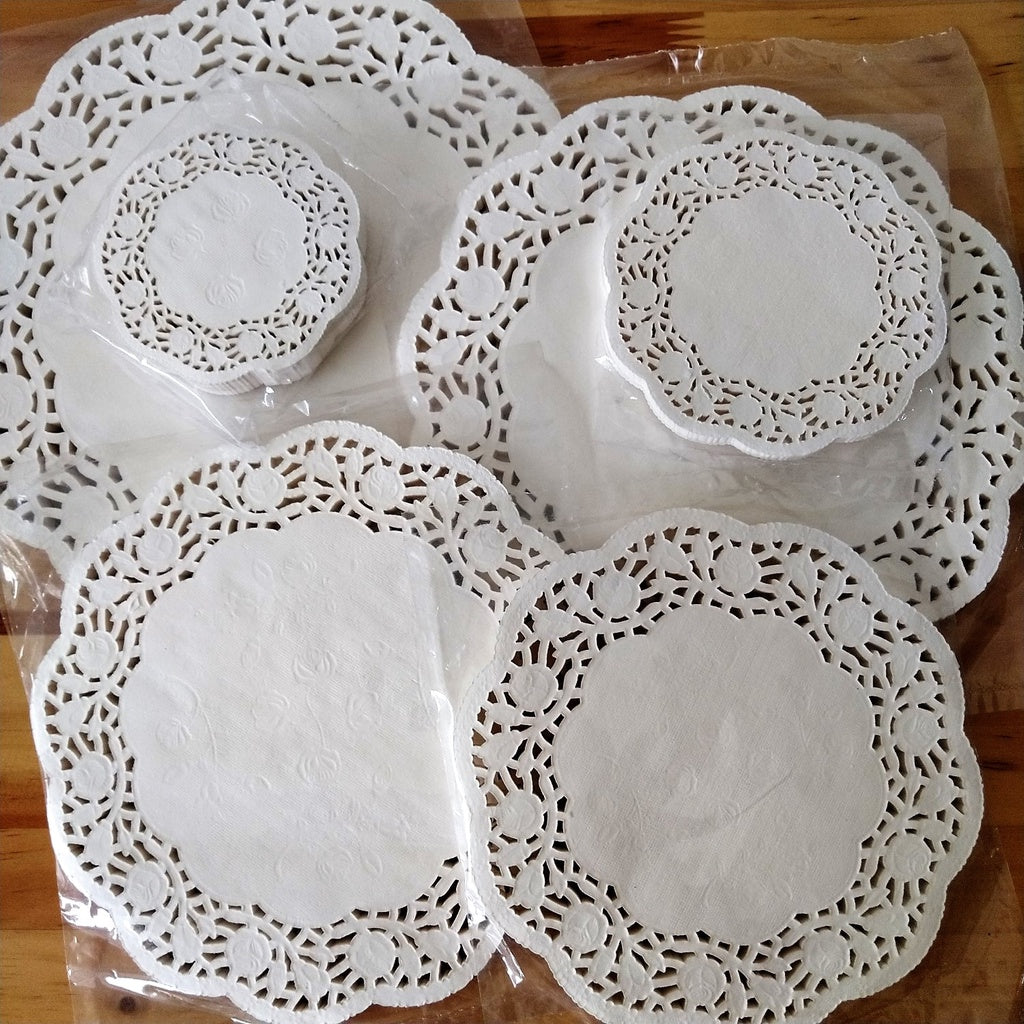 Pekanbaru Dragon Pack Round Paper Doyleys / Kertas Doilies Bulat Putih Per Pack