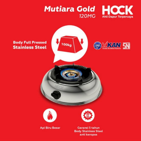Pekanbaru Kompor Gas Hock 1 Tungku 120 Mg / 120Mg / Kgb 120 Mutiara Gold