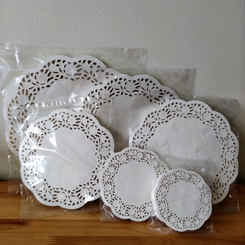 Pekanbaru Dragon Pack Round Paper Doyleys / Kertas Doilies Bulat Putih Per Pack
