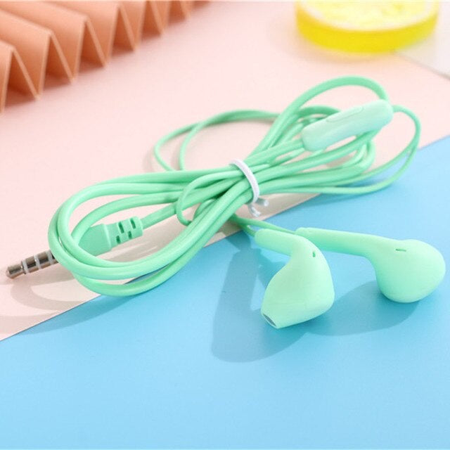 HR- Headset U19 Macaron Matte Colorfull Hifi Stereo Extra Bass Handsfree Earphone Jack 3.5mm with Mic