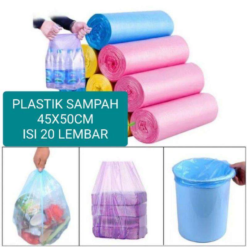 HR- Kantong Plastik Sampah gulung 45x50 1 Roll isi 20 pcs dan 5 roll isi 100 pcs