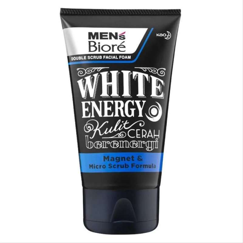 Pekanbaru Biore Men Face Foam Double Scrub White Energy 100Gr