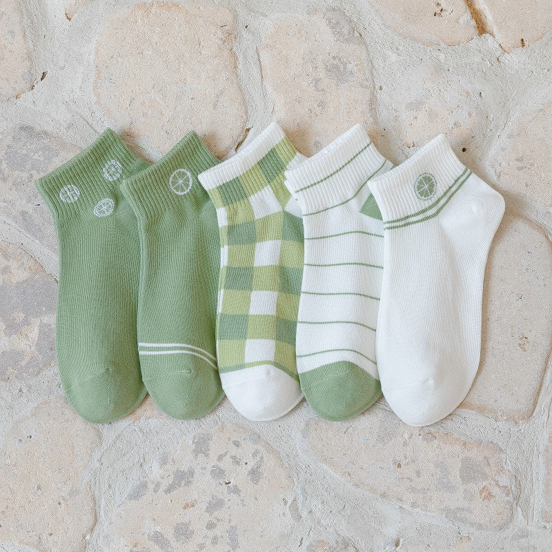 Kaos Kaki Hijau Lime Green White Women Socks Import Kaos Kaki Unik Lucu Berkualitas