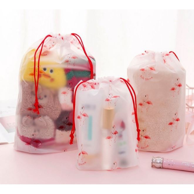 HR-[POUCH SERUT] Travel Pouch Organizer Bag Tas Serut Tempat Penyimpanan Alat Make Up Mandi Waterproof
