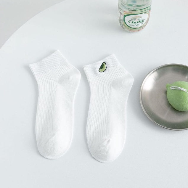 Kaos Kaki Avocado Colorful Women Socks Import Avocado Kaos Kaki Hijau Buah Korean Style