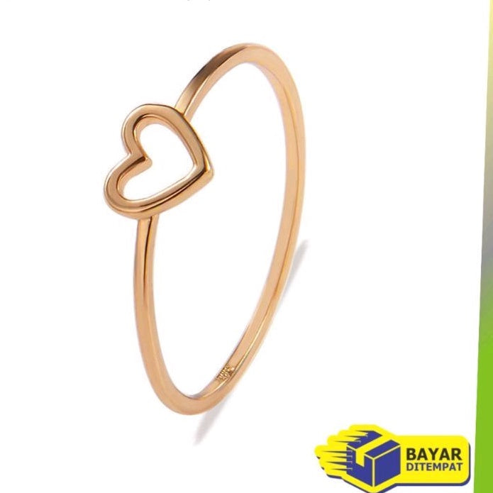 Pekanbaru Cincin Wanita Diamond Fashion Korea Cincin Bentuk Hati Simple Ring