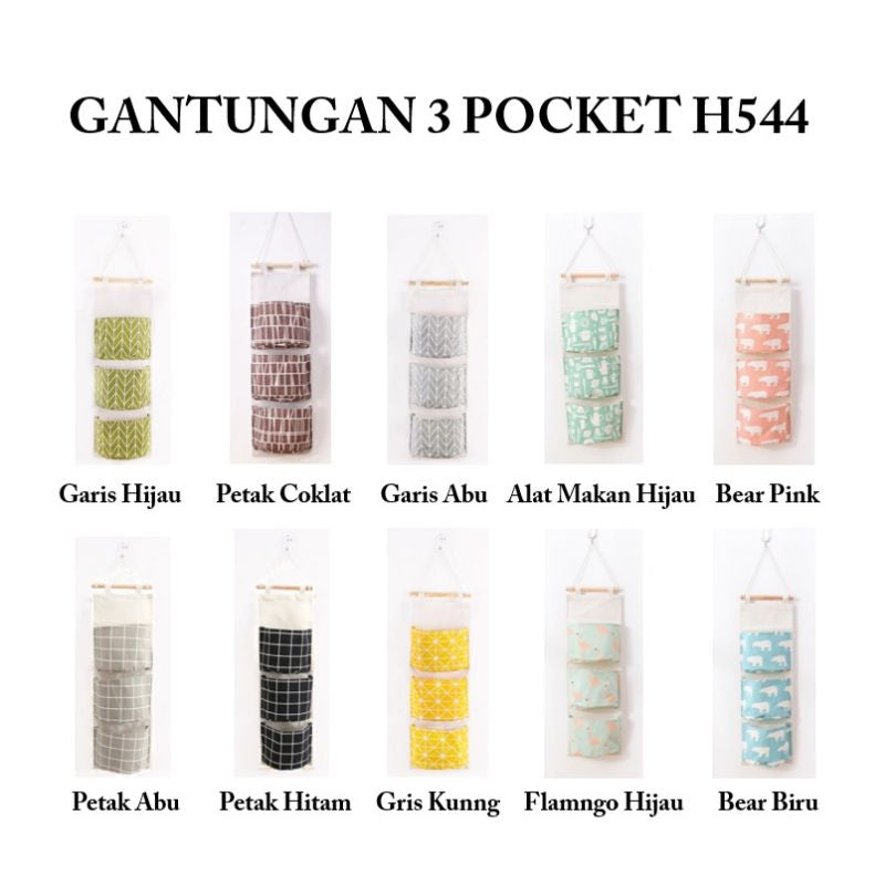 Pekanbaru Pouch Gantung 3 Sekat Storage Bag Gantung R506