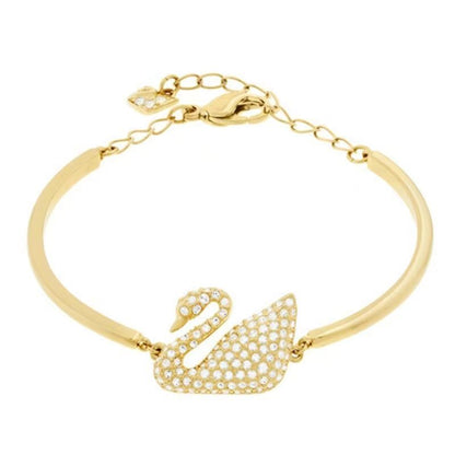 Pekanbaru Gelang Bracelets Fashion Swan Cuff Bracelet With Zircon Women Animal Bird