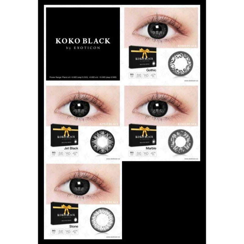 Pekanbaru Softlens X2 Koko Black 14.5Mm Normal Minus/Softlens Minus/Softlens Normal /Kacamata/Kontaklensa