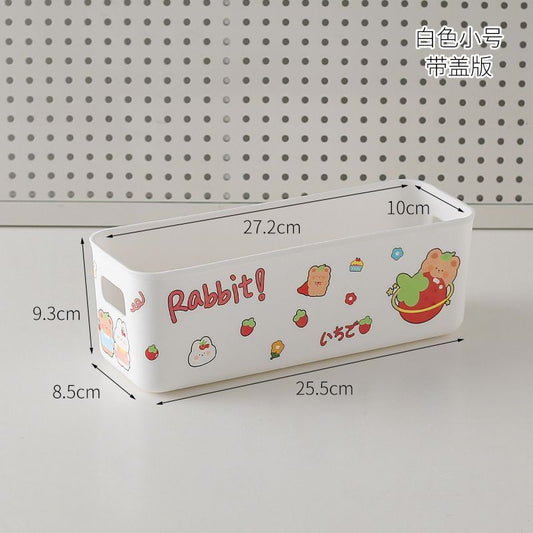 Pekanbaru Rak Barang Putih Polos Kotak Penyimpanan Aesthetic Tempat Penyimpanan Pegangan Kiri Kanan Room Desk Organizer Berkualitas Stationary Kit Lucu Unik