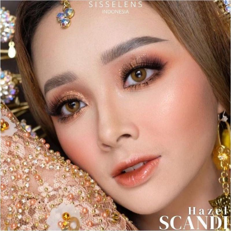Pekanbaru Softlens Sisse Lens Scandi Gray/Hazel/Olive Normal Hingga Minus 14.5Mm Softlens Tanpa Ring