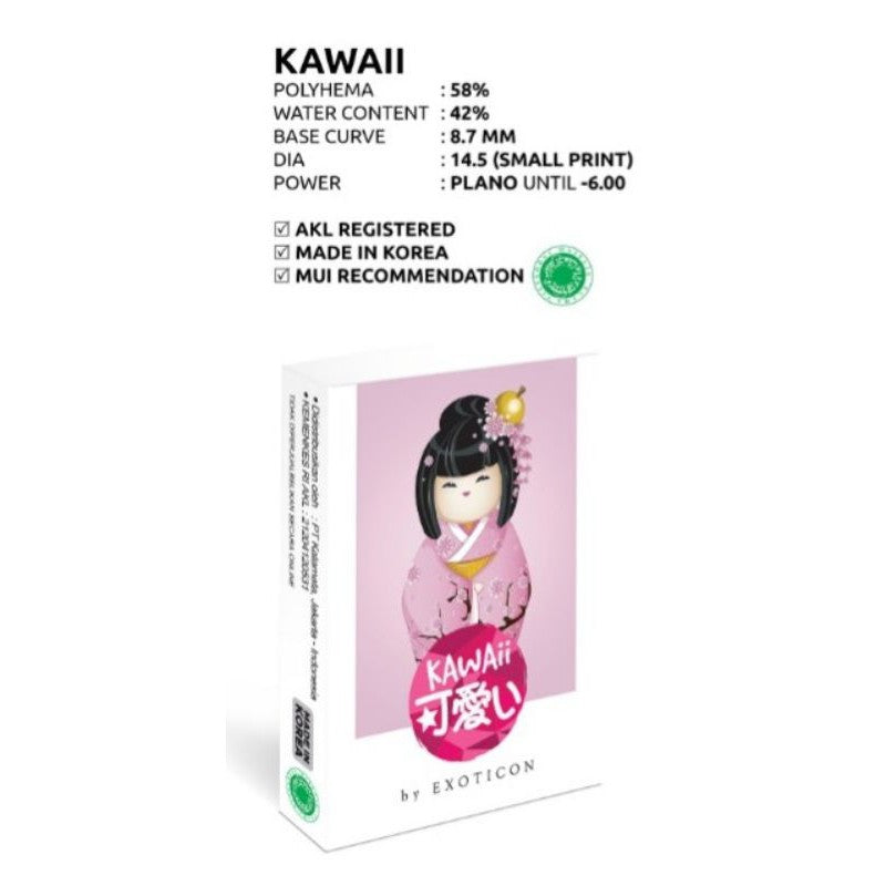 Pekanbaru Soflens Kawaii By X2 Exoticon / Softlens X2 Kawaii Made In Korea Normal/Mines
