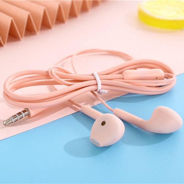 HR- Headset U19 Macaron Matte Colorfull Hifi Stereo Extra Bass Handsfree Earphone Jack 3.5mm with Mic
