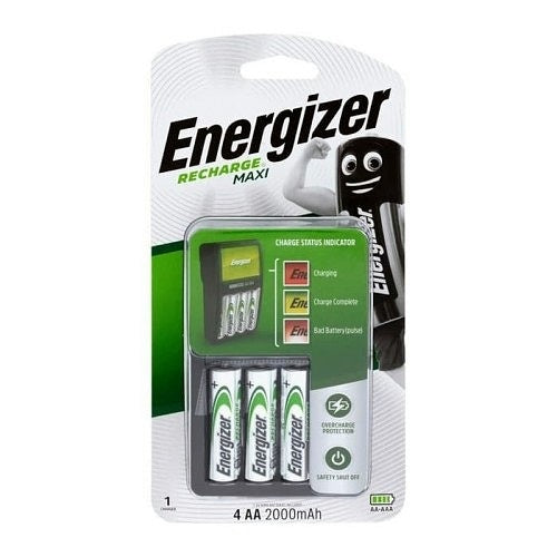 Pekanbaru Charger Battery Energizer Maxi + Battery Aa 4Pcs 2000 Mah