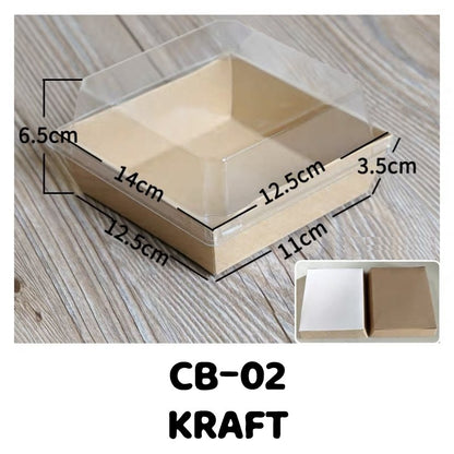 Pekanbaru Mini Cake Box / Kotak Kue Mini Warna Kraft Putih Dengan Tutup