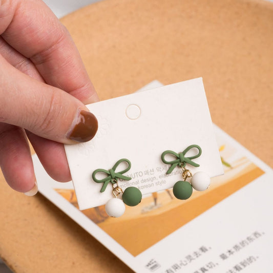 Pekanbaru Anting Pita Bola Colorful Anting Lucu Unik Two Tone 2 Warna Cute Woman Earrings Anting Berkualitas Simple Elegan Korean Style