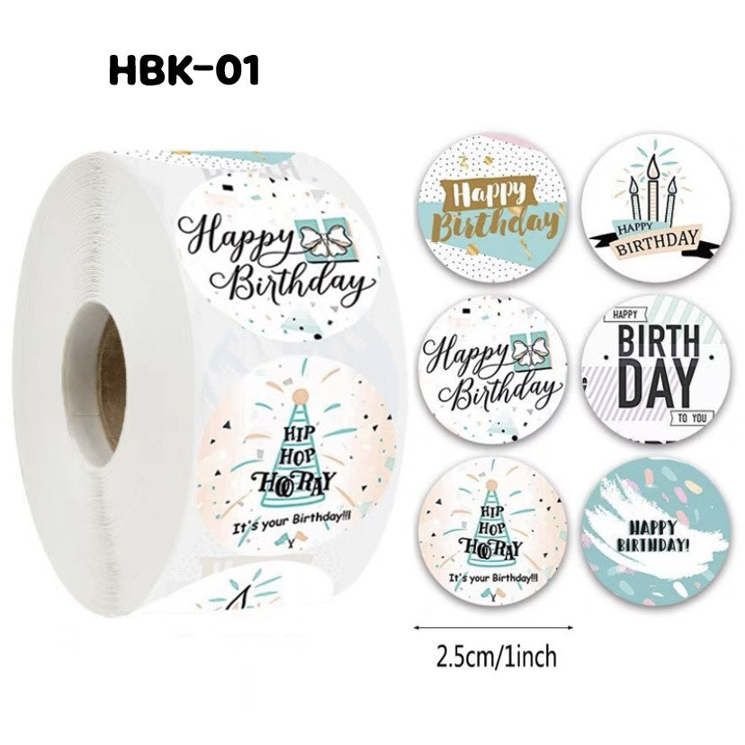 Pekanbaru Sticker / Stiker Hampers Happy Birthday Bulat Per Pack