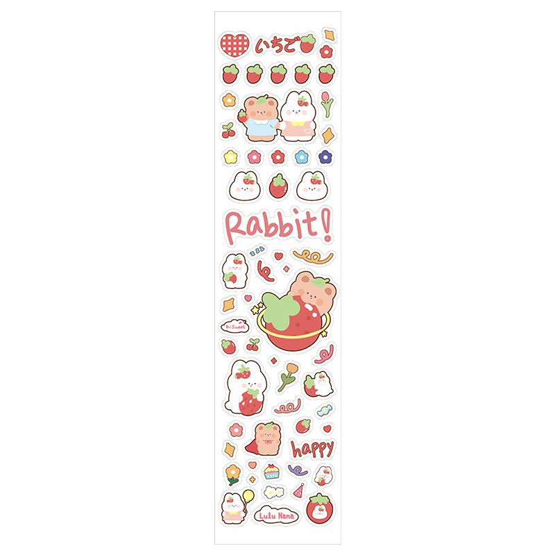 Stiker 2d Tumblr Aesthetic Kelinci Sticker PVC Korean Rabbit Cute Girl Love Bear Stiker Lucu Dekorasi Gelas Diary DIY Ins Stationary Kit B