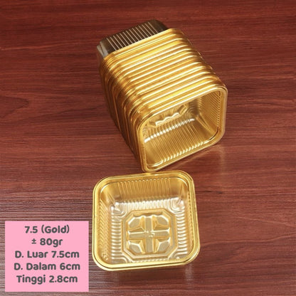 Pekanbaru Mooncake Tray / Alas Kue Bulan Warna Emas Dan Bening Berbagai Ukuran Per Pack