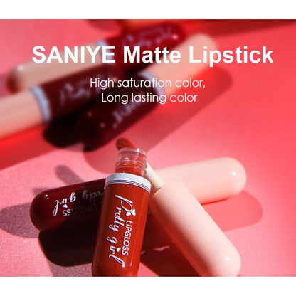 Pekanbaru Saniye Lip Tint Mini Matte Capsule Shape Liquid Lipstik Lipgross