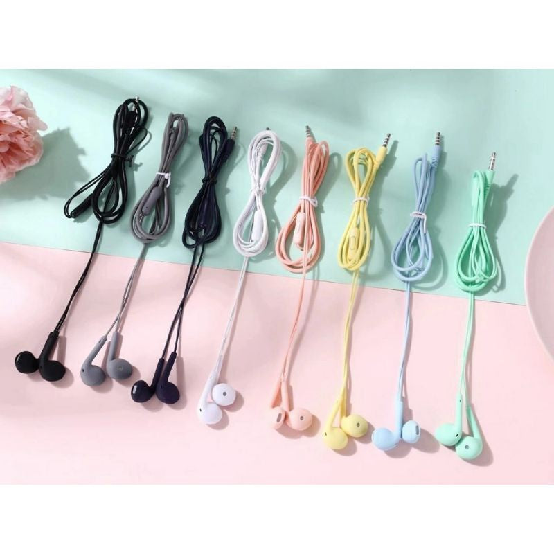 Pekanbaru Headset Macaron U19 Hifi Stereo Extra Bass Handsfree Matte Colorfull Earphone