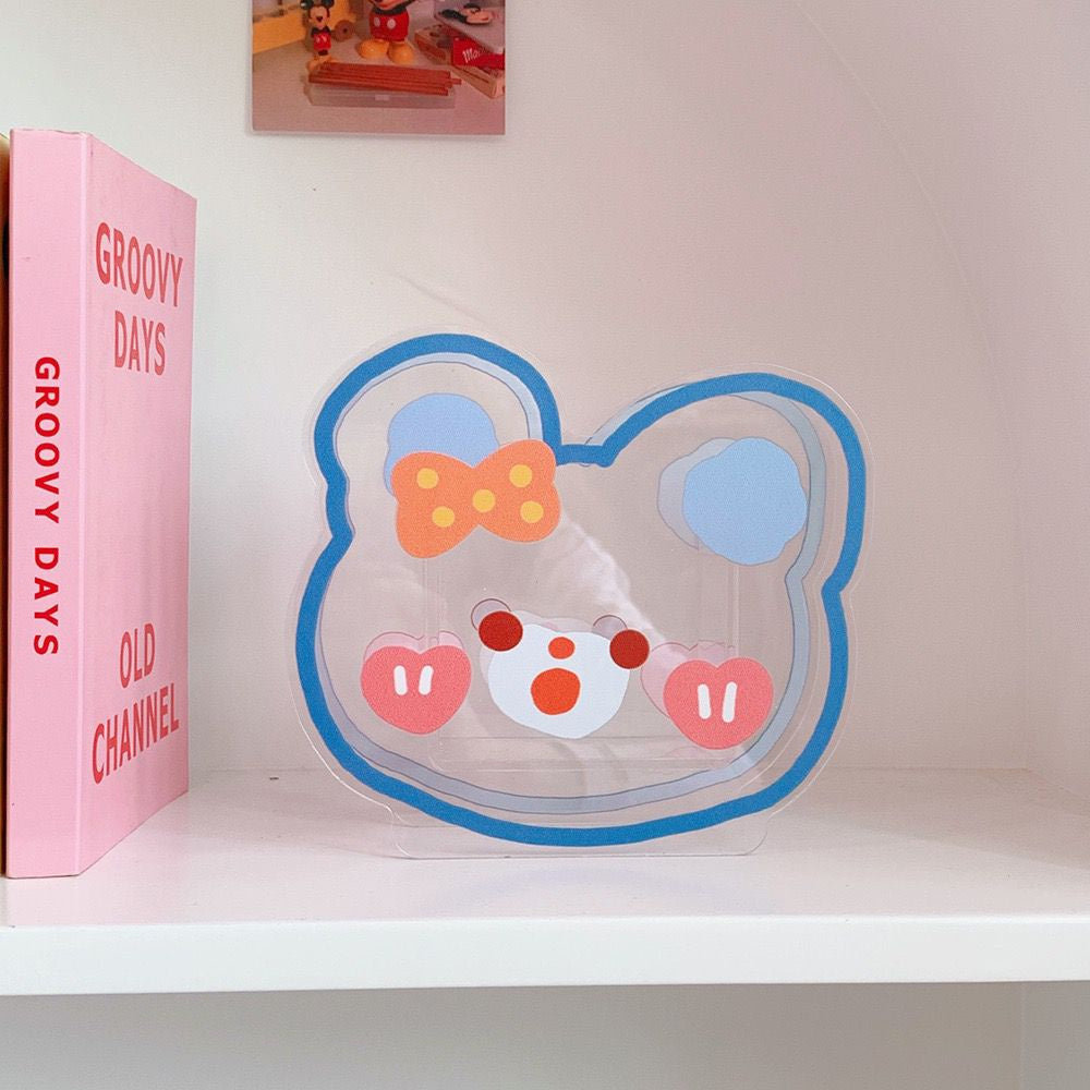 Penholder Motif Unik Lucu Aesthetic Ins Tempat Penyimpanan Pena Akrilik Lucu Karakter Cartoon Korean Style Acrylic Stationary Kit Desk Organizer Cute Cartoon Pen Holder Transparan