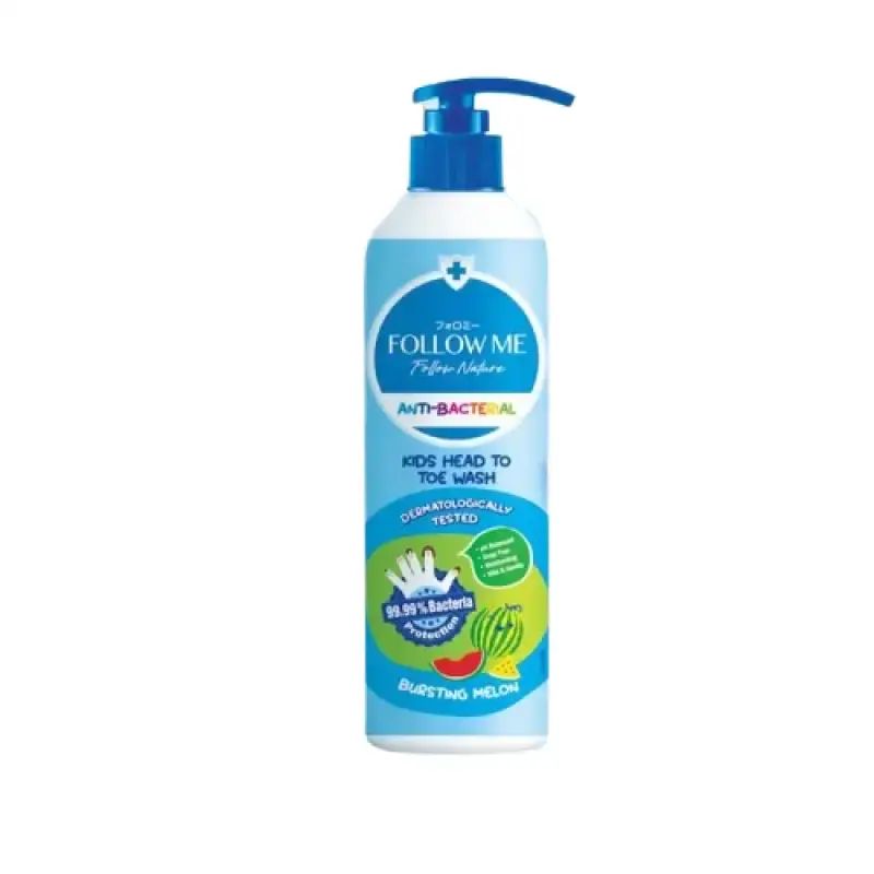 Pekanbaru Follow Me Anti Bacterial Kids Head To Toe Wash Brstng Melon 750Ml
