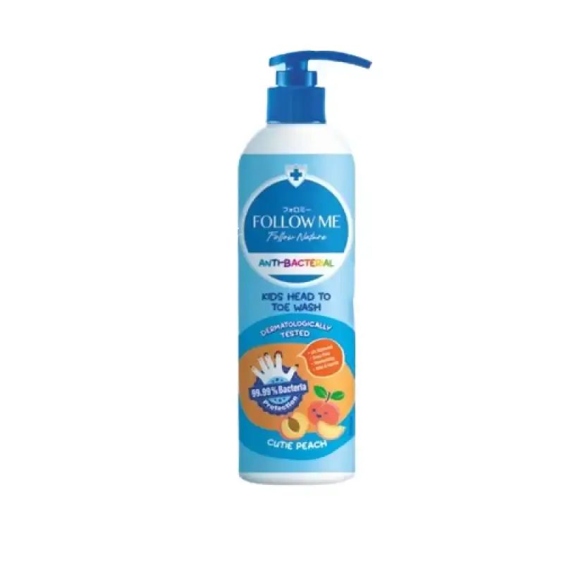 Pekanbaru Follow Me Anti Bacterial Kids Head To Toe Wash Cutie Peach 750Ml