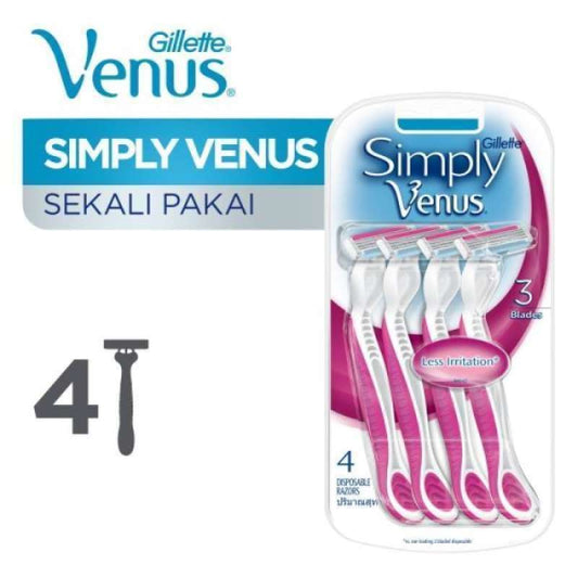 Pekanbaru Gillette Simply Venus 3 Razor 4'S